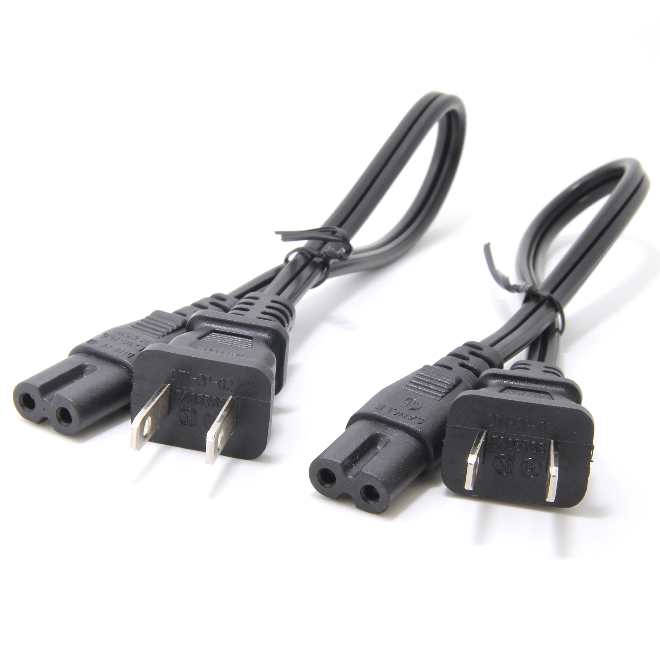 Amazon.com: 2-Pack Short 1FT Figure 8 Power Cord, 18AWG 2 Prong AC